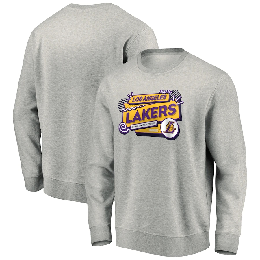 Men's Los Angeles Lakers 2020 Grey Western Conference Champions Balanced Attack Pullover Sweatshirt